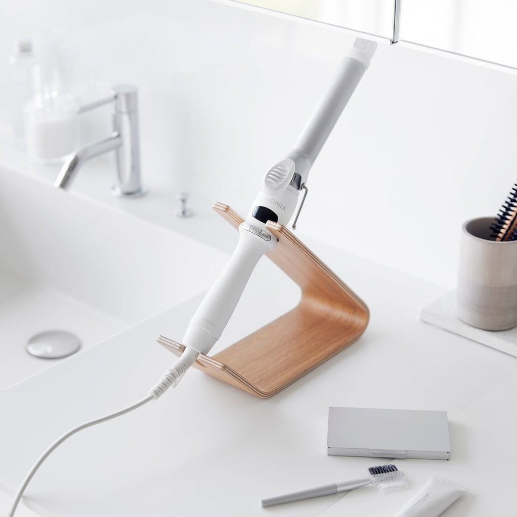 Hair Dryer and Flatiron Stand by Yamazaki Home