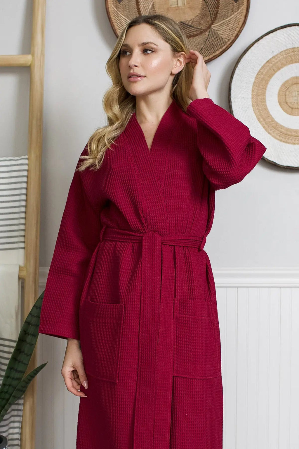 Waffle Spa Robe by Lotus Linen– Lightweight, Quick-Dry Spa Comfort