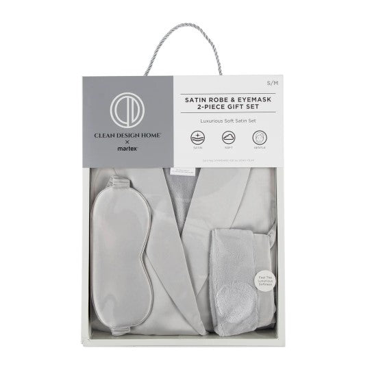 Clean Design Home® Satin Robe with Eyemask Gift Set