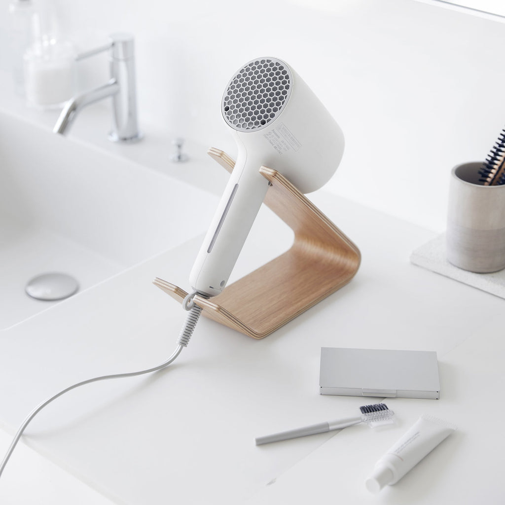 Hair Dryer and Flatiron Stand by Yamazaki Home