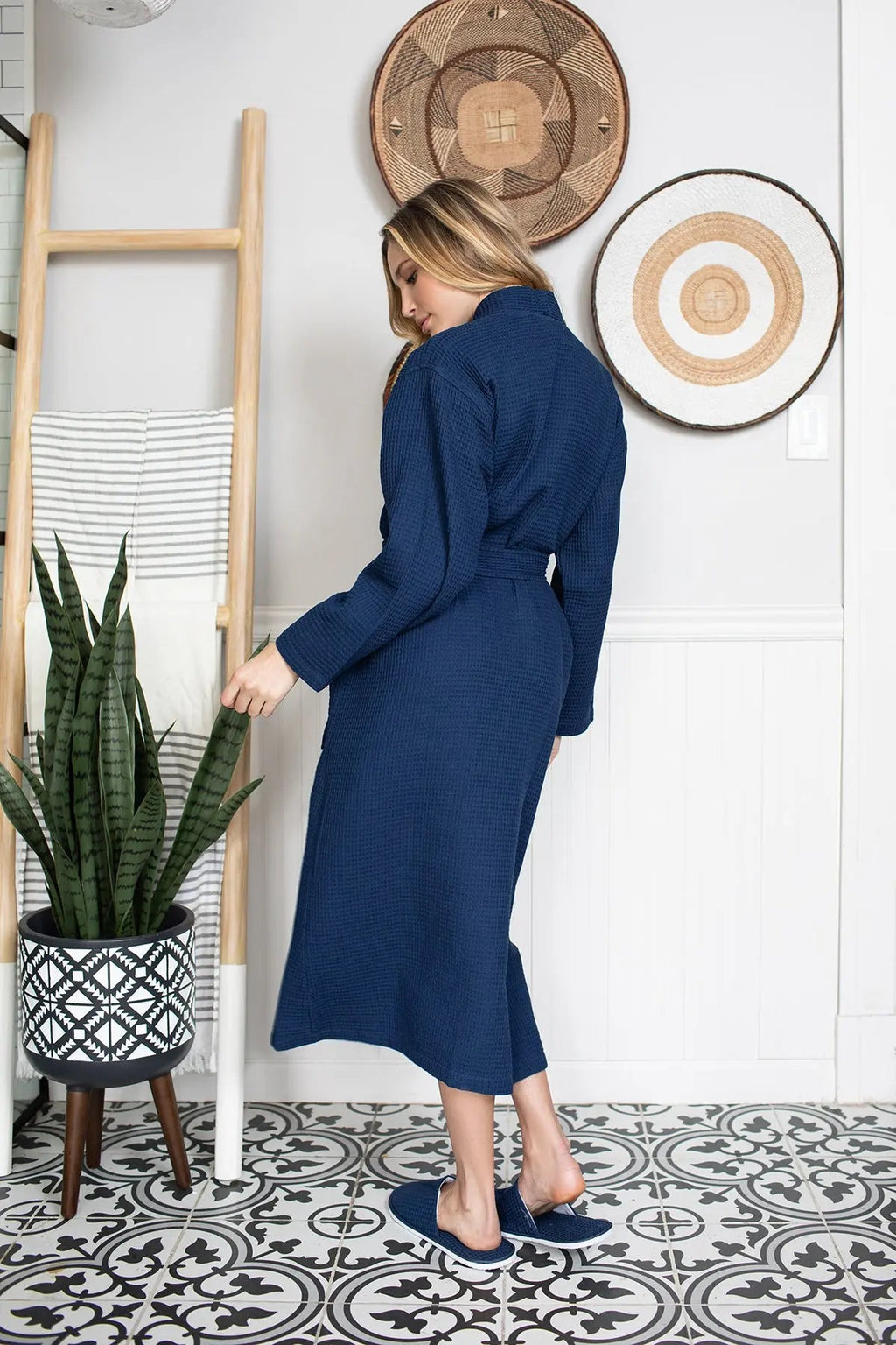 Waffle Spa Robe by Lotus Linen– Lightweight, Quick-Dry Spa Comfort