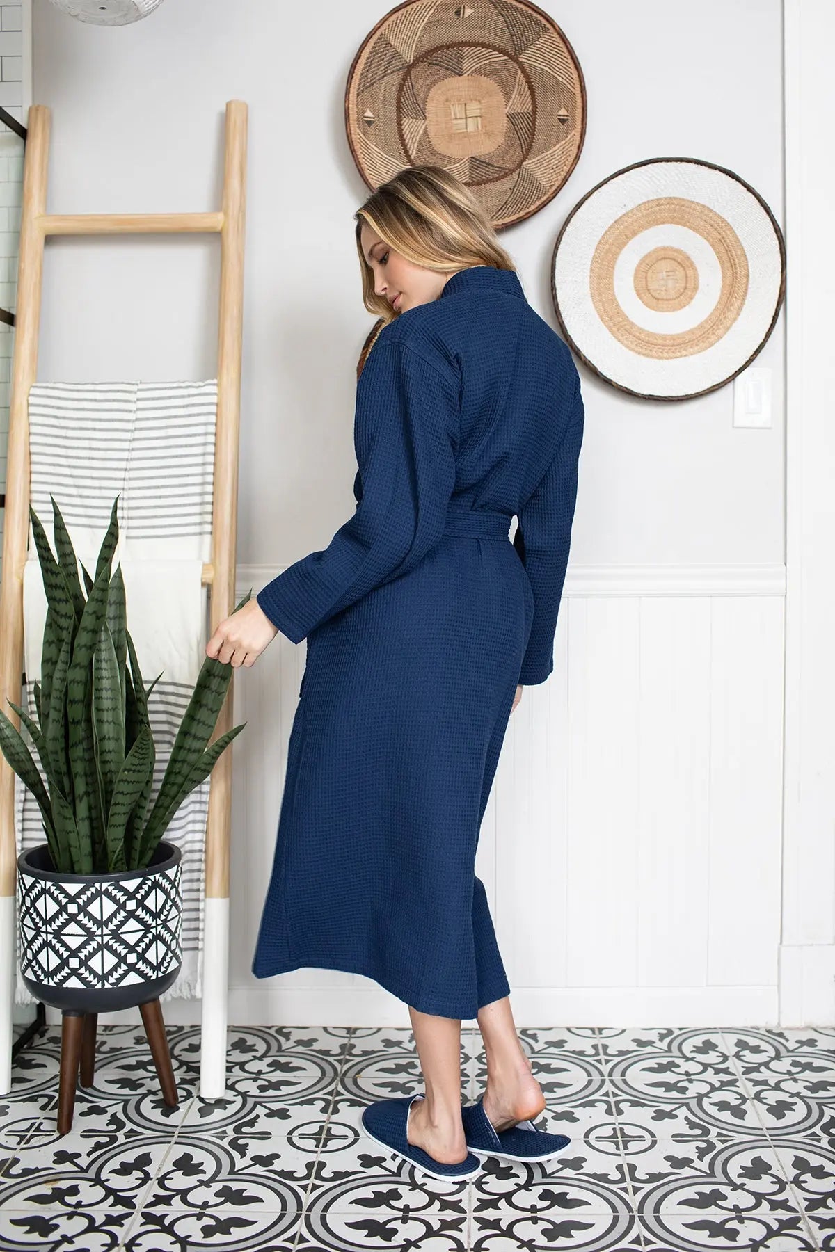 Waffle Spa Robe by Lotus Linen– Lightweight, Quick-Dry Spa Comfort