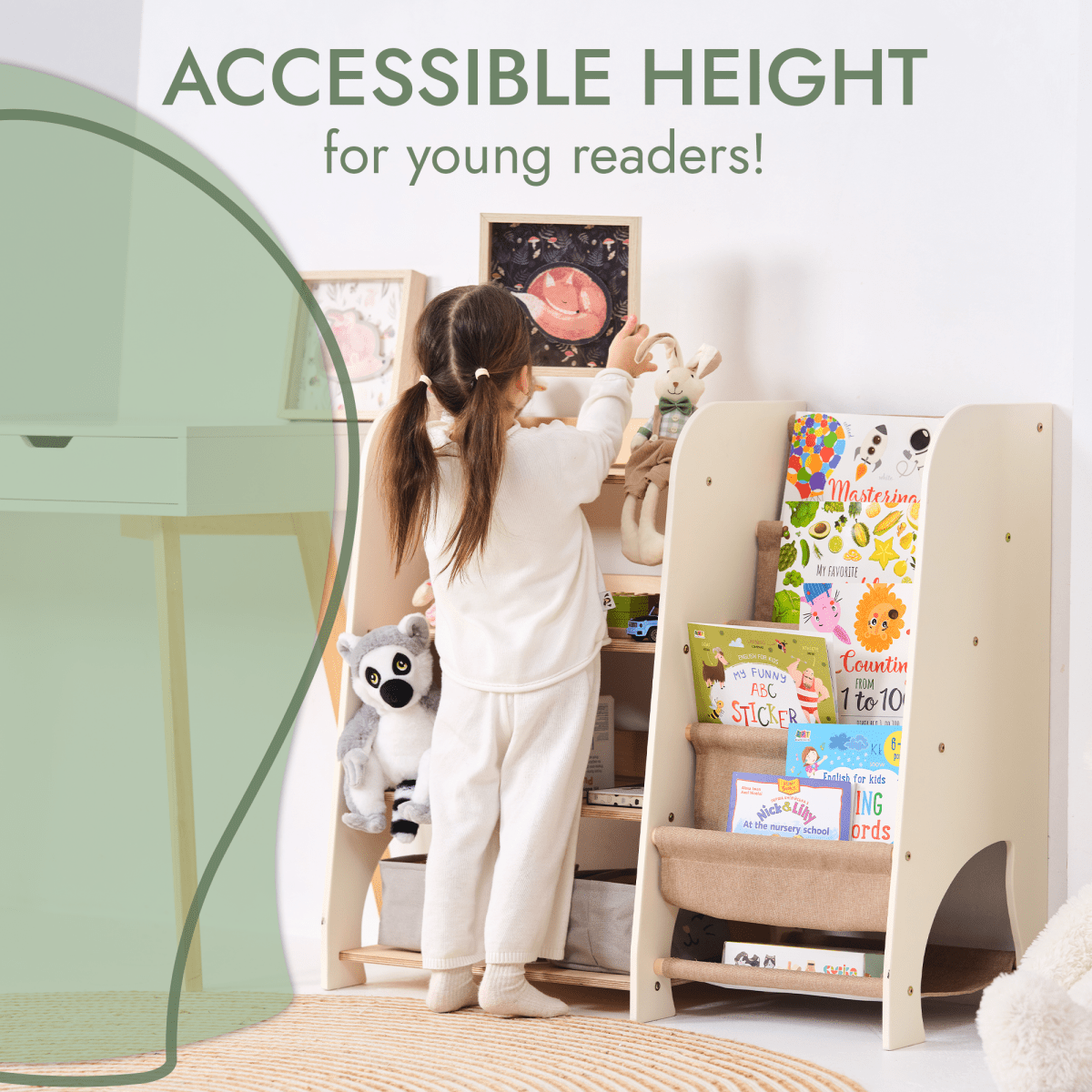 Wooden Montessori Bookshelf & Toy Shelving