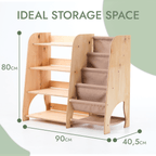 Wooden Montessori Bookshelf & Toy Shelving