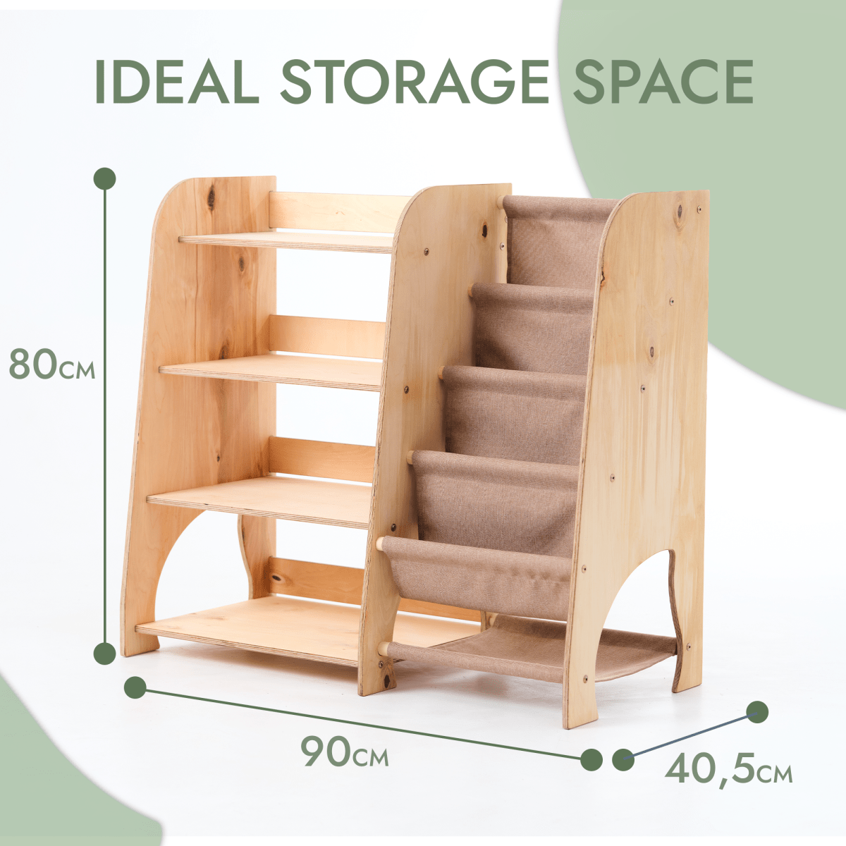 Wooden Montessori Bookshelf & Toy Shelving