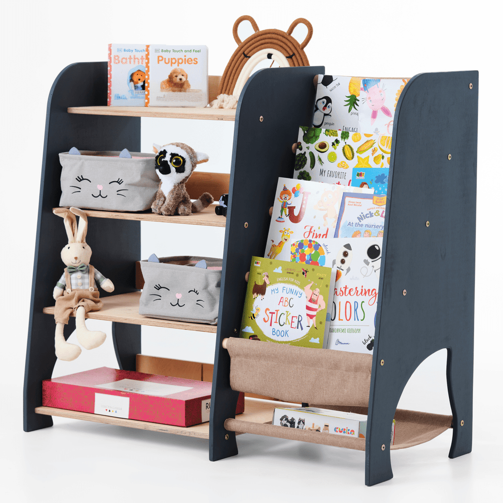 Wooden Montessori Bookshelf & Toy Shelving
