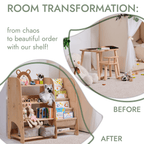 Wooden Montessori Bookshelf & Toy Shelving